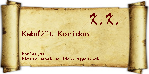 Kabát Koridon névjegykártya